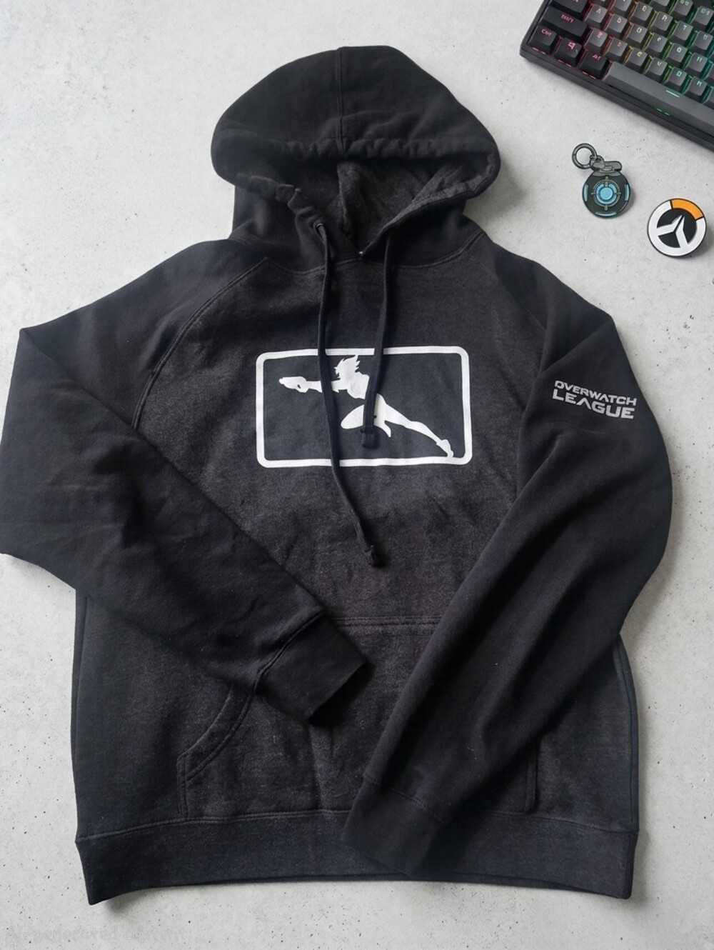 Vintage 2017 Overwatch League Inaugural Season Charcoal Pullover Hoodie Sz M